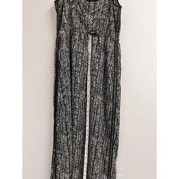 Loft Womens Lined Sleeveless Spaghetti Midi Dress Size S Black Aztec Pattern 100 - Picture 10 of 12